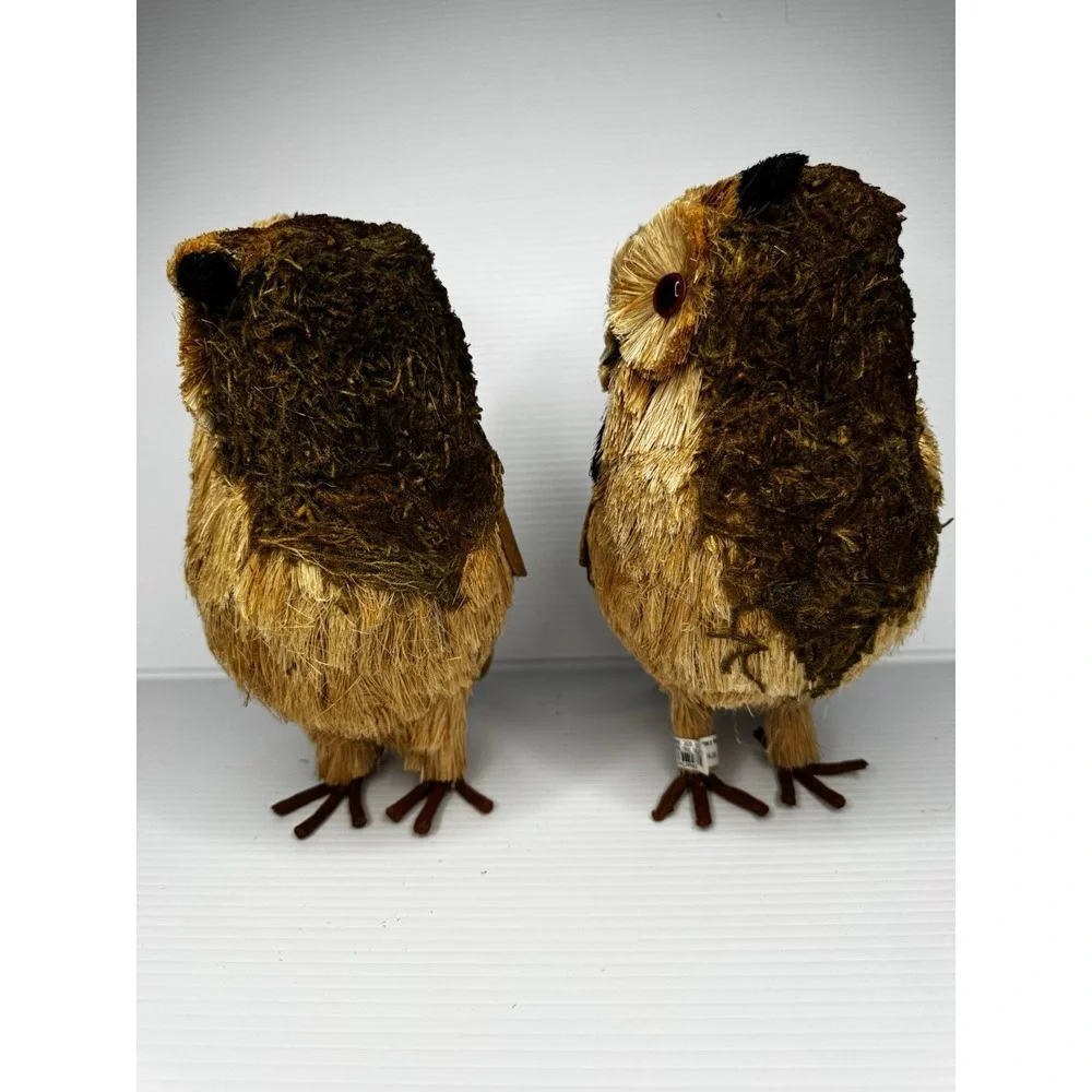Lot Of 2 Pottery Barn Lg Lightweight Woodland Twig Owl Figurine Autumn Decor NWT